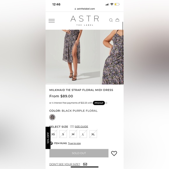 ASTR The Label MILKMAID TIE STRAP FLORAL MIDI DRESS Small - Picture 3 of 9